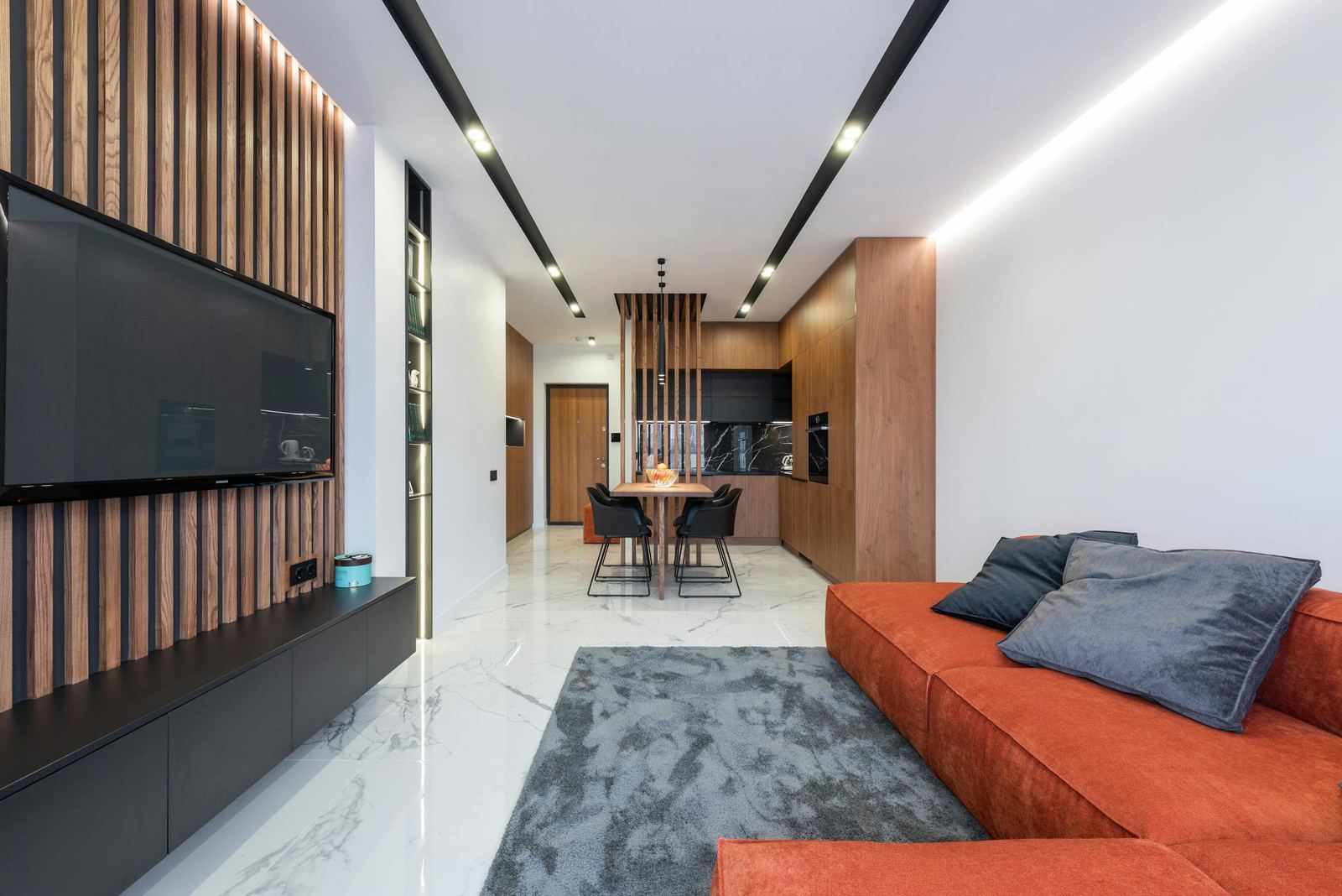 Salón con muebles tapizados en Madrid (imagen genérica interina)